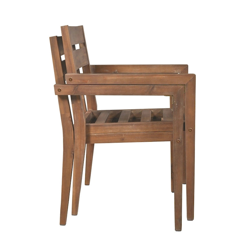 Ensemble de salle à manger d'extérieur 7 pièces en bois d'acacia avec table et 6 chaises rembourrées