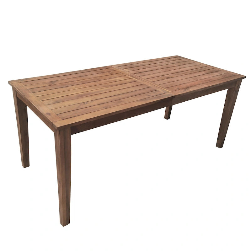 Ensemble de salle à manger d'extérieur 7 pièces en bois d'acacia avec table et 6 chaises rembourrées