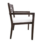 Ensemble de salle à manger d'extérieur 7 pièces en bois d'acacia avec table et 6 chaises rembourrées