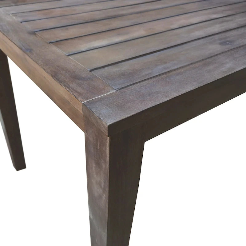 Ensemble de salle à manger d'extérieur 7 pièces en bois d'acacia avec table et 6 chaises rembourrées