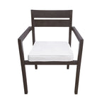 Ensemble de salle à manger d'extérieur 7 pièces en bois d'acacia avec table et 6 chaises rembourrées