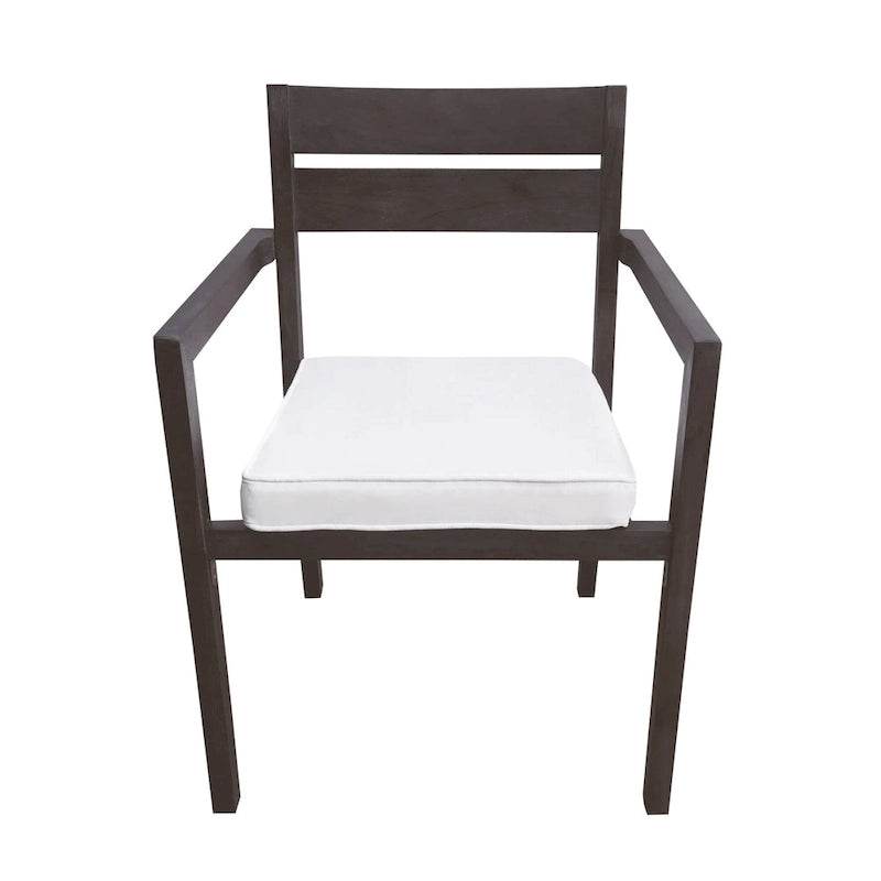 Ensemble de salle à manger d'extérieur 7 pièces en bois d'acacia avec table et 6 chaises rembourrées