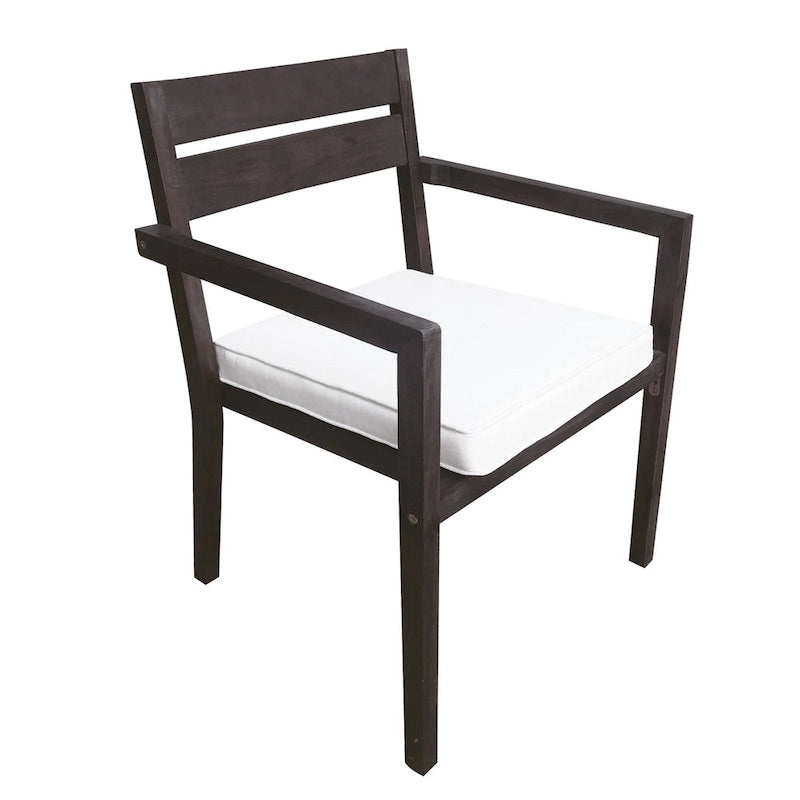 Ensemble de salle à manger d'extérieur 7 pièces en bois d'acacia avec table et 6 chaises rembourrées