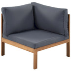 Ensemble de canapé d'angle en L 4 pièces en bois d'acacia pour l'extérieur avec table basse