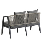 Ensemble de canapé d'extérieur en fer forgé 4 pièces avec table basse et coussins