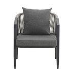 Ensemble de canapé d'extérieur en fer forgé 4 pièces avec table basse et coussins