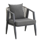 Ensemble de canapé d'extérieur en fer forgé 4 pièces avec table basse et coussins