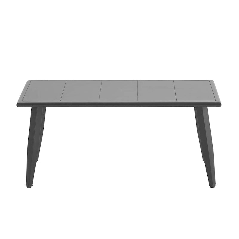 Ensemble de canapé d'extérieur en fer forgé 4 pièces avec table basse et coussins