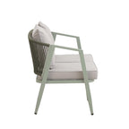 Ensemble de canapé d'extérieur en fer forgé 4 pièces avec table basse et coussins