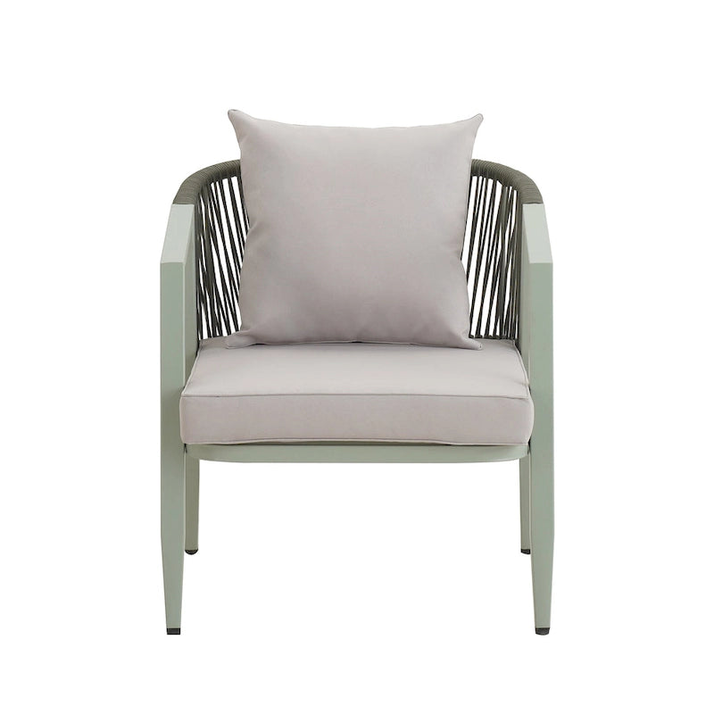 Ensemble de canapé d'extérieur en fer forgé 4 pièces avec table basse et coussins
