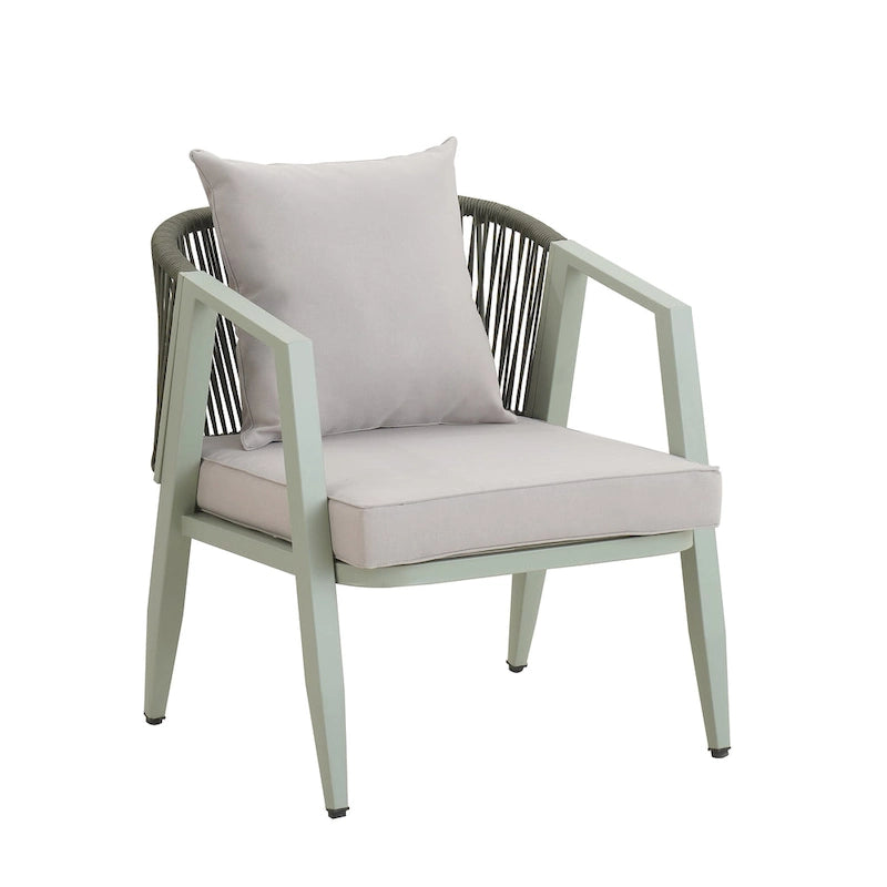 Ensemble de canapé d'extérieur en fer forgé 4 pièces avec table basse et coussins