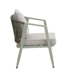 Ensemble de canapé d'extérieur en fer forgé 4 pièces avec table basse et coussins