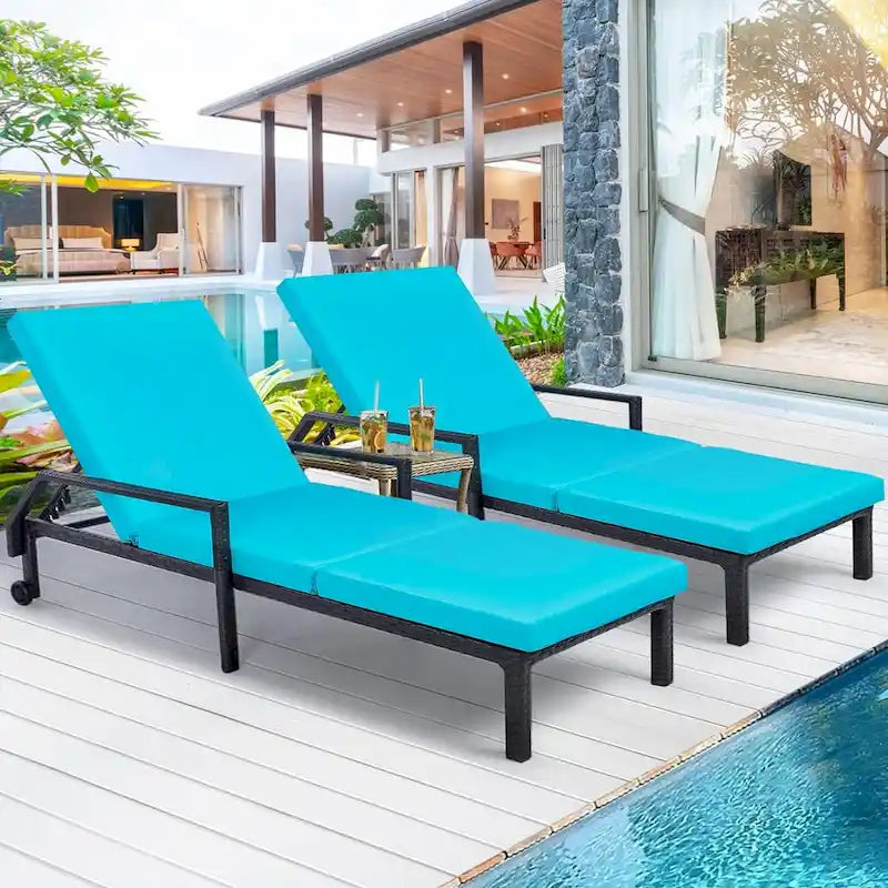 Chaise longue de patio AECOJOY, chaise longue réglable pour piscine