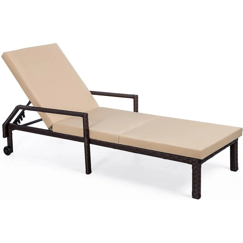 Chaise longue de patio AECOJOY, chaise longue réglable pour piscine