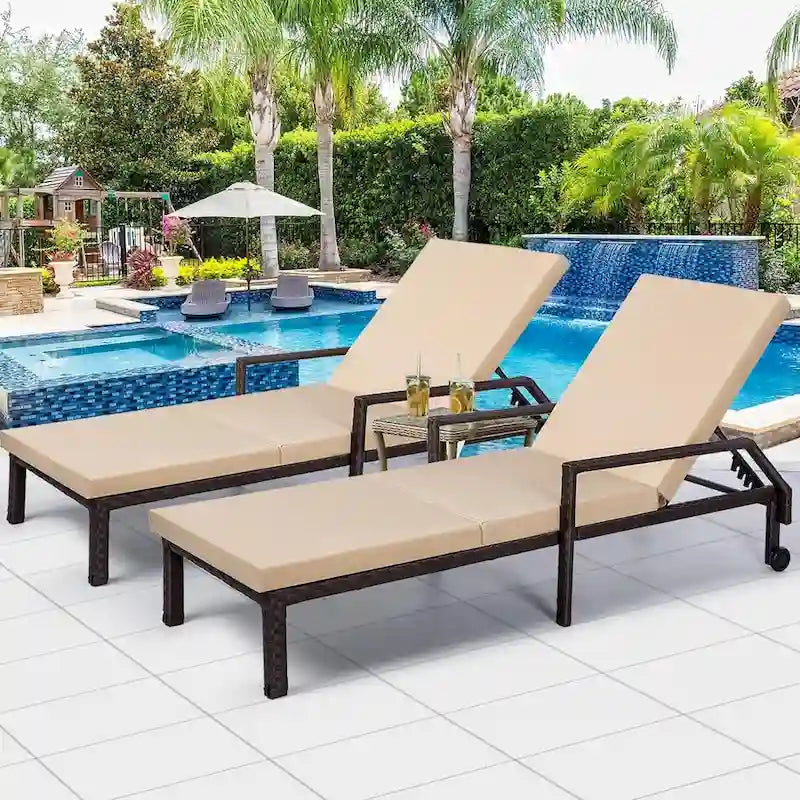 Chaise longue de patio AECOJOY, chaise longue réglable pour piscine