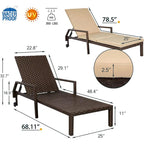 Chaise longue de patio AECOJOY, chaise longue réglable pour piscine