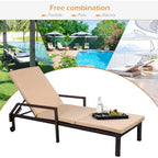 Chaise longue de patio AECOJOY, chaise longue réglable pour piscine