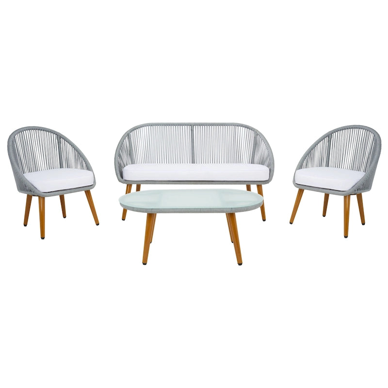 Ensemble de conversation de patio extérieur SAFAVIEH Morena 4 pièces - 54 po L x 34 po P x 24 po H