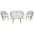 Ensemble de conversation de patio extérieur SAFAVIEH Morena 4 pièces - 54 po L x 34 po P x 24 po H