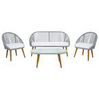 Ensemble de conversation de patio extérieur SAFAVIEH Morena 4 pièces - 54 po L x 34 po P x 24 po H