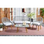 SAFAVIEH Outdoor Morena 4-Piece Conversation Patio Set - 54W x 34D x 24H