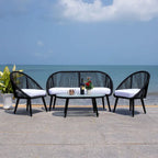 Ensemble de conversation de patio extérieur SAFAVIEH Morena 4 pièces - 54 po L x 34 po P x 24 po H