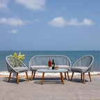 Ensemble de conversation de patio extérieur SAFAVIEH Morena 4 pièces - 54 po L x 34 po P x 24 po H