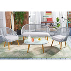Ensemble de conversation de patio extérieur SAFAVIEH Morena 4 pièces - 54 po L x 34 po P x 24 po H