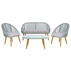 Ensemble de conversation de patio extérieur SAFAVIEH Morena 4 pièces - 54 po L x 34 po P x 24 po H