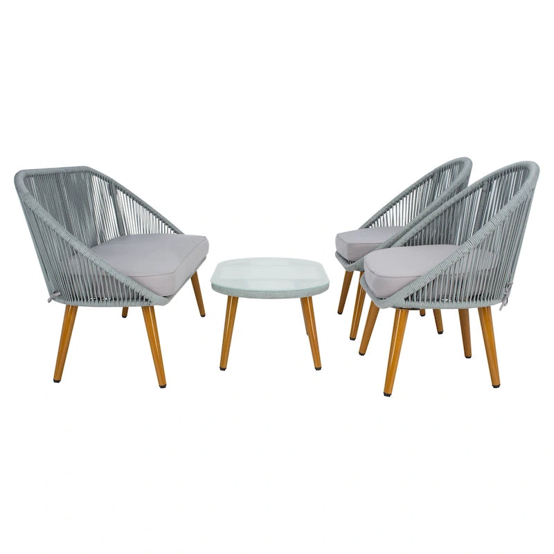 Ensemble de conversation de patio extérieur SAFAVIEH Morena 4 pièces - 54 po L x 34 po P x 24 po H
