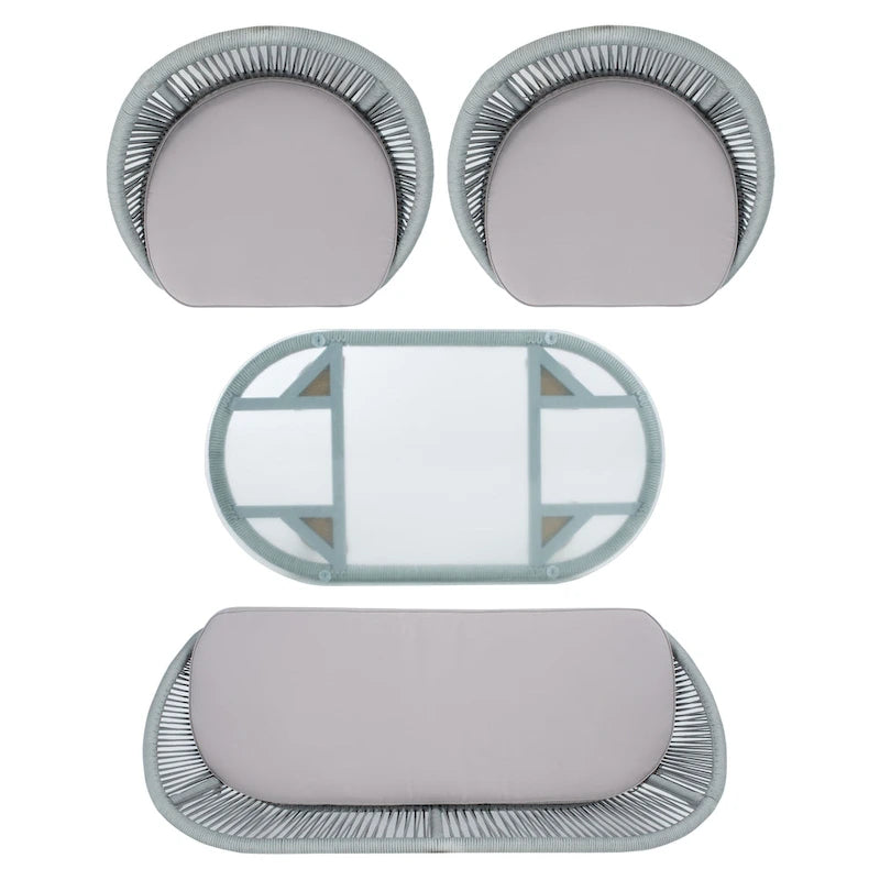 Ensemble de conversation de patio extérieur SAFAVIEH Morena 4 pièces - 54 po L x 34 po P x 24 po H