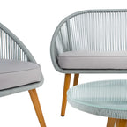 Ensemble de conversation de patio extérieur SAFAVIEH Morena 4 pièces - 54 po L x 34 po P x 24 po H