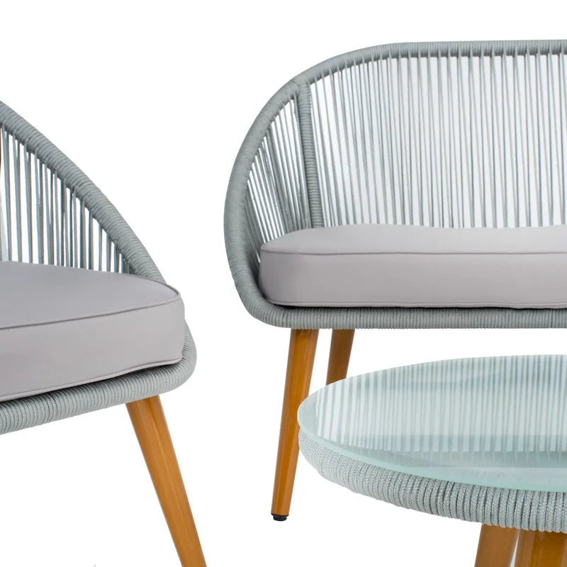 Ensemble de conversation de patio extérieur SAFAVIEH Morena 4 pièces - 54 po L x 34 po P x 24 po H