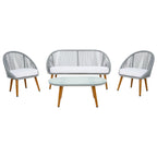 Ensemble de conversation de patio extérieur SAFAVIEH Morena 4 pièces - 54 po L x 34 po P x 24 po H
