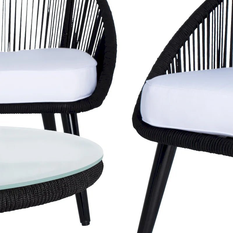 Ensemble de conversation de patio extérieur SAFAVIEH Morena 4 pièces - 54 po L x 34 po P x 24 po H