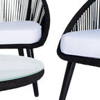 Ensemble de conversation de patio extérieur SAFAVIEH Morena 4 pièces - 54 po L x 34 po P x 24 po H