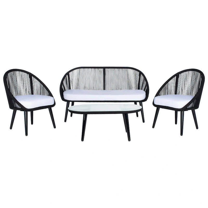 Ensemble de conversation de patio extérieur SAFAVIEH Morena 4 pièces - 54 po L x 34 po P x 24 po H