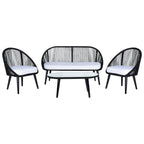 Ensemble de conversation de patio extérieur SAFAVIEH Morena 4 pièces - 54 po L x 34 po P x 24 po H