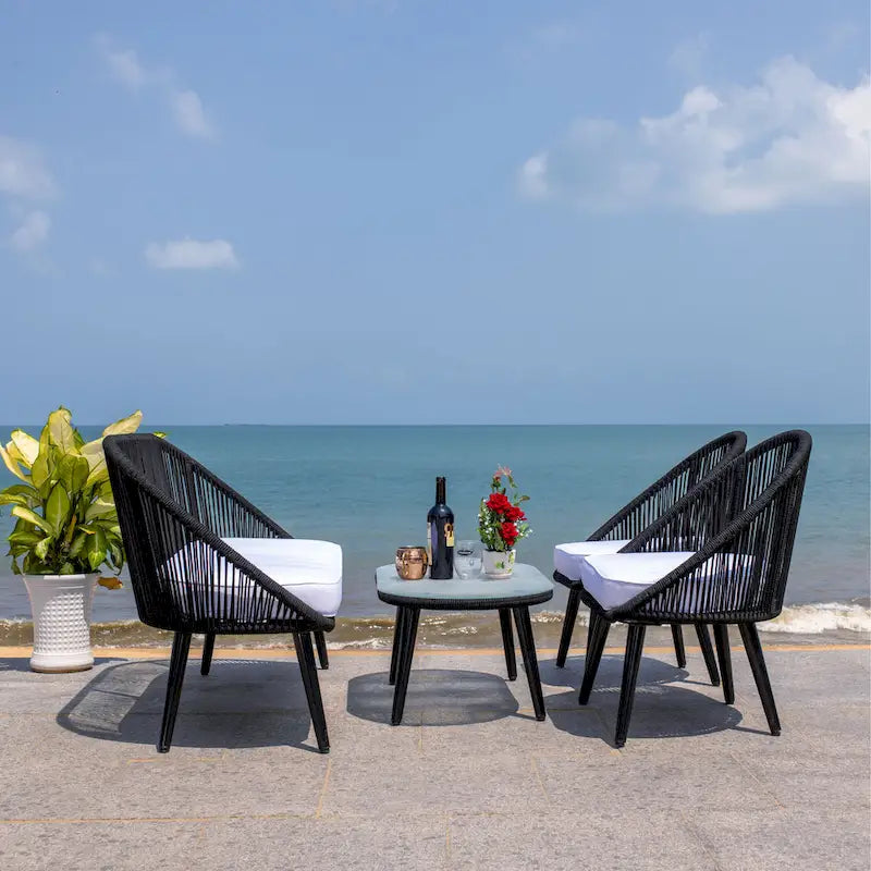 Ensemble de conversation de patio extérieur SAFAVIEH Morena 4 pièces - 54 po L x 34 po P x 24 po H
