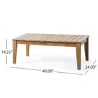 Ensemble canapé deux places et table basse d'extérieur Rossville en bois d'acacia par Christopher Knight Home