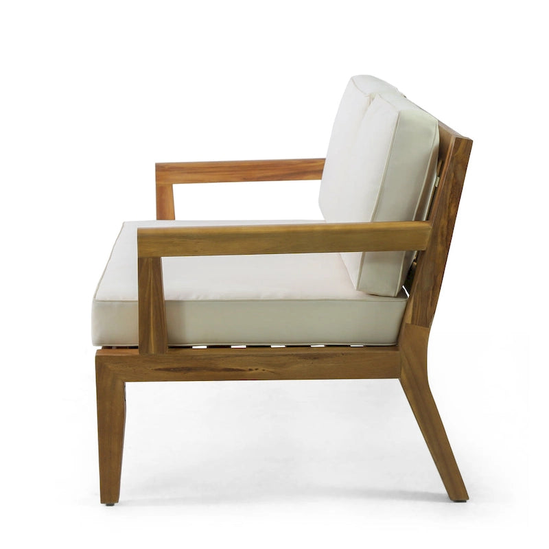 Ensemble canapé deux places et table basse d'extérieur Rossville en bois d'acacia par Christopher Knight Home