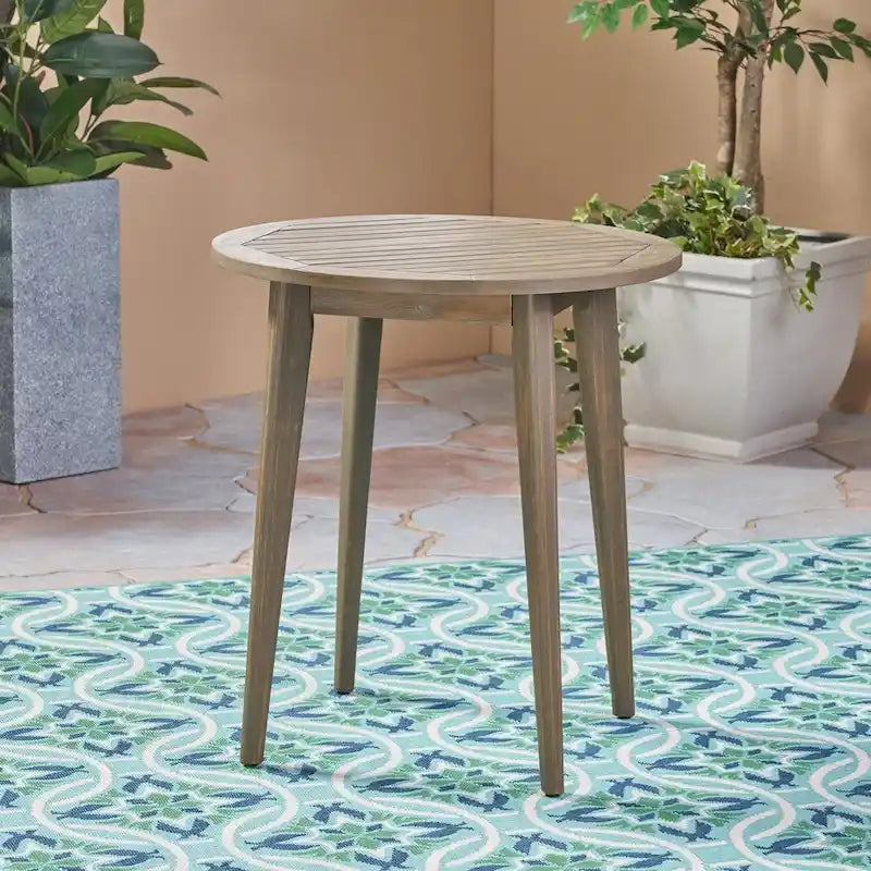 Ensemble bistro d'extérieur Arezzo 3 pièces en bois et osier par Christopher Knight Home