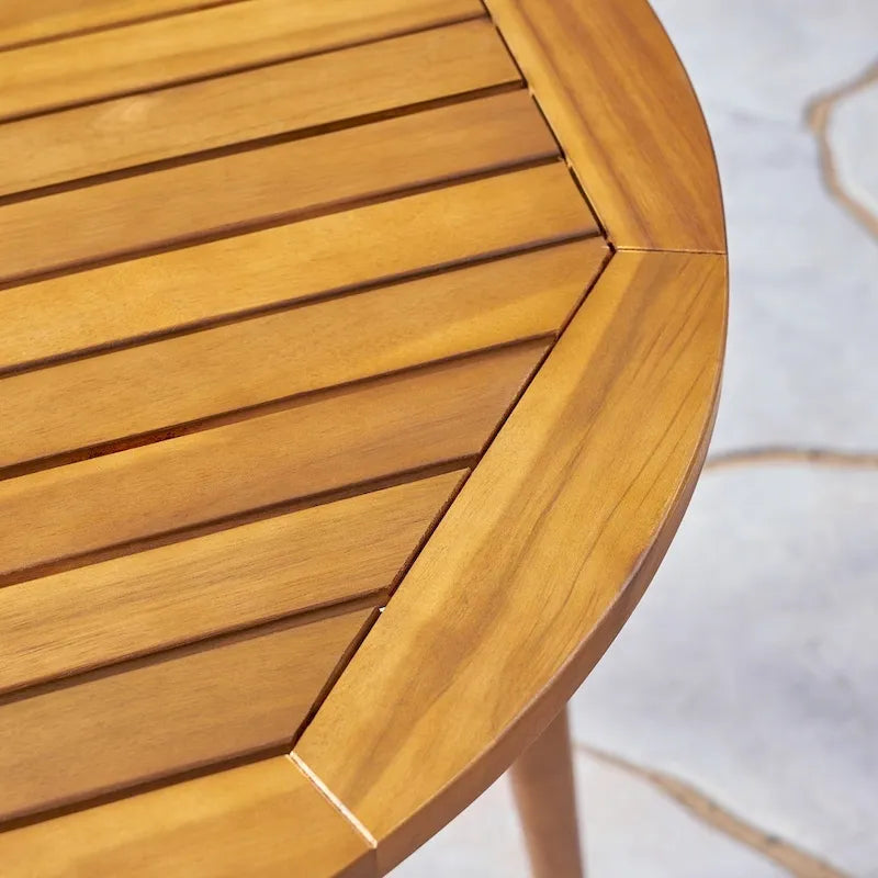 Ensemble bistro d'extérieur Arezzo 3 pièces en bois et osier par Christopher Knight Home