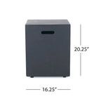 Ensemble de conversation extérieur Navan 4 places en aluminium avec foyer et support pour bouteille de gaz, par Christopher Knight Home