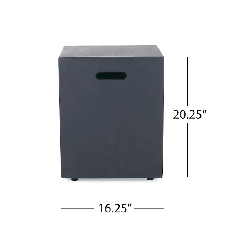 Ensemble de conversation extérieur Navan 4 places en aluminium avec foyer et support pour bouteille de gaz, par Christopher Knight Home