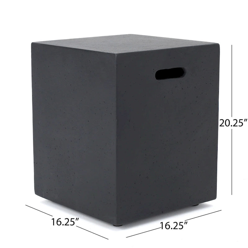 Ensemble de conversation extérieur Navan 4 places en aluminium avec foyer et support pour bouteille de gaz, par Christopher Knight Home