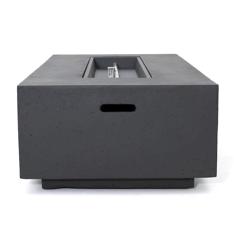 Ensemble de conversation extérieur Navan 4 places en aluminium avec foyer et support pour bouteille de gaz, par Christopher Knight Home
