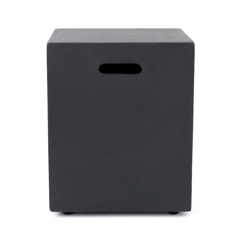 Ensemble de conversation extérieur Navan 4 places en aluminium avec foyer et support pour bouteille de gaz, par Christopher Knight Home