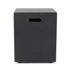 Ensemble de conversation extérieur Navan 4 places en aluminium avec foyer et support pour bouteille de gaz, par Christopher Knight Home