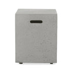 Ensemble de conversation extérieur Navan 4 places en aluminium avec foyer et support pour bouteille de gaz, par Christopher Knight Home